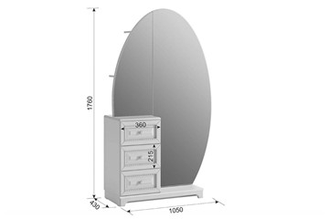 Шкаф комбинированный распашной Белла (зеркало) (1050х420х1758) в Элисте - предосмотр 4