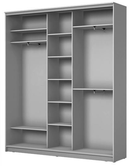 Шкаф 3-х дверный 2400х1770х420 три зеркала, Сетка ХИТ 24-4-18-666 Венге в Элисте - изображение 1