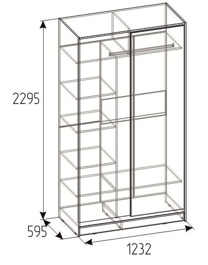 Шкаф 2-х створчатый 1200 Домашний ЛДСП/ЛДСП, Венге в Элисте - изображение 2