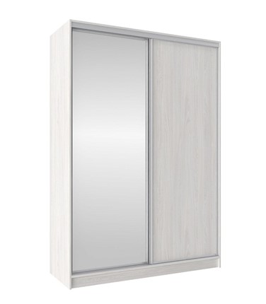 Шкаф 2-х дверный 1600 Домашний Зеркало/ЛДСП, Ясень Анкор светлый в Элисте - изображение