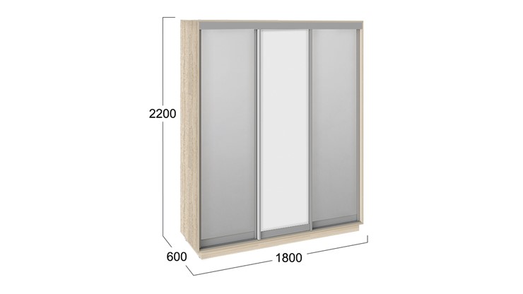 Шкаф 3-х дверный Румер, цвет Дуб Сонома, Белый снег СШК 1.180.60-13.11.13 в Элисте - изображение 2