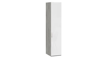 Шкаф одностворчатый Эмбер СМ-348.07.001 (Дуб Гамильтон/Белый глянец) в Элисте