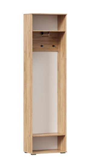 Шкаф одностворчатый Фиджи с декоративными накладками 659.300, Дуб Золотой/Белый в Элисте - изображение 2