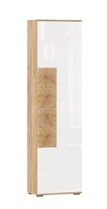 Шкаф одностворчатый Фиджи с декоративными накладками 659.300, Дуб Золотой/Белый в Элисте - изображение