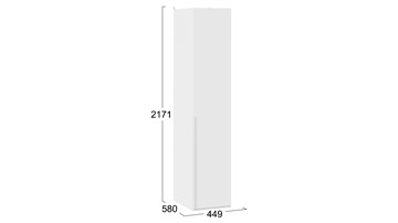 Шкаф для белья Порто (580) СМ-393.07.001 (Белый жемчуг/Белый софт) в Элисте - предосмотр 3