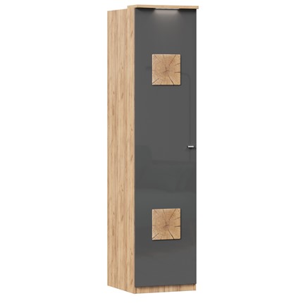 Шкаф одностворчатый с декор. накладками Фиджи 659.222, антрацит в Элисте - изображение