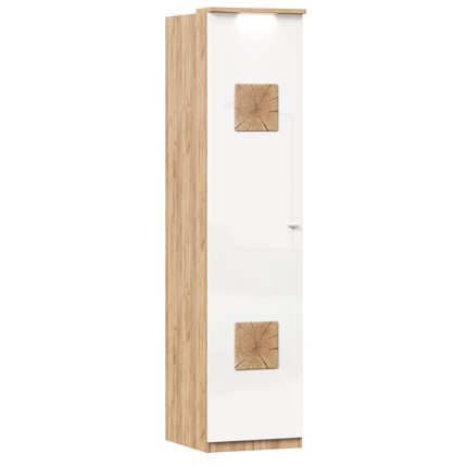 Шкаф одностворчатый с декор. накладками Фиджи 659.225, белый в Элисте - изображение