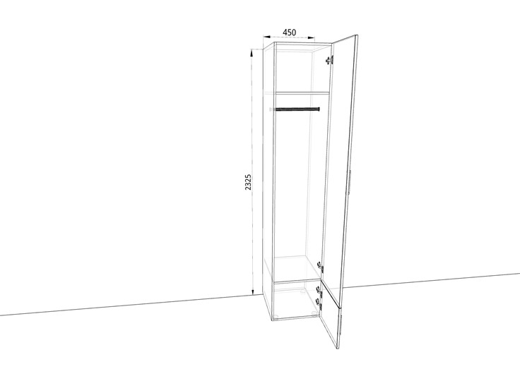 Шкаф распашной 450х500х2325мм (Ш4319З) Белый/Жемчуг в Элисте - изображение 1