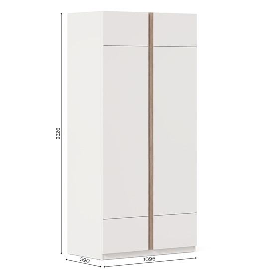 2-створчатый шкаф Лайт ЛД 412.090.000, Белый в Элисте - изображение 4