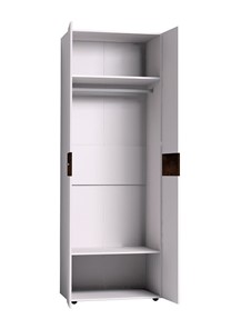 Шкаф для одежды Норвуд 54 фасад стандарт + стандарт, Белый-Орех шоколадный в Элисте - предосмотр 1