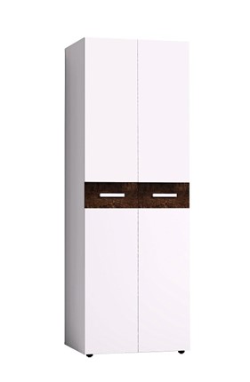 Шкаф для одежды Норвуд 54 фасад стандарт + стандарт, Белый-Орех шоколадный в Элисте - изображение