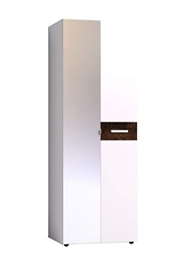 Шкаф для одежды Норвуд 54 фасад зеркало + стандарт, Белый-Орех шоколадный в Элисте