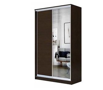 Шкаф 2-х дверный 2300х1200х620 с одним зеркалом ХИТ 23-12/2-15 Венге Аруба в Элисте