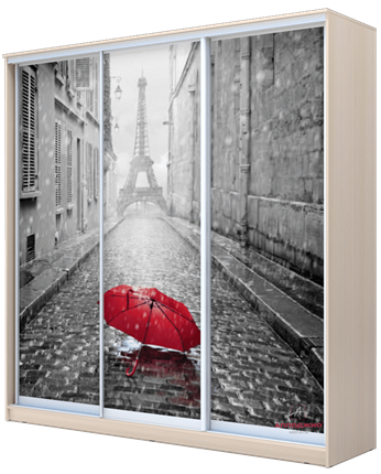 Шкаф 3-х дверный 2300х1777х620, Париж, зонтик ХИТ 23-18-777-02 Дуб Млечный в Элисте - изображение