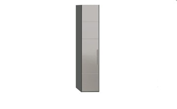 Распашной шкаф Наоми с зеркальной дверью левый, цвет Фон серый, Джут СМ-208.07.02 L в Элисте - предосмотр