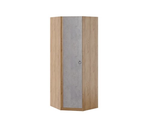 Распашной шкаф угловой Глэдис М21 (Дуб золотой/Цемент светлый) в Элисте - изображение