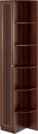 Угловой шкаф-стеллаж Беатрис М13 левый (Орех Гепланкт) в Элисте - изображение