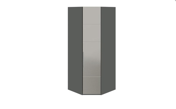 Шкаф угловой Наоми с зеркальной правой дверью, цвет Фон серый, Джут СМ-208.07.07 R в Элисте - изображение