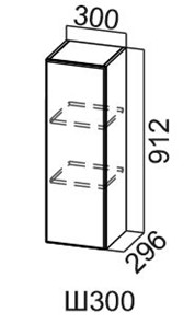 Шкаф навесной Модус, Ш300/912, цемент светлый в Элисте - предосмотр