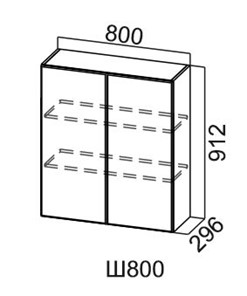 Кухонный навесной шкаф Модус, Ш800/912, цемент темный в Элисте - предосмотр
