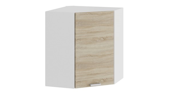 Угловой навесной шкаф Гранита 1В6У (Белый/Дуб сонома) в Элисте - изображение