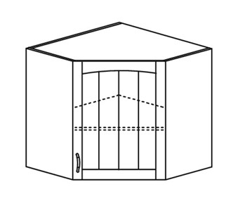 Кухонный шкаф Кантри настенный угловой 718*600*600 мм без стекла в Элисте
