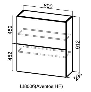 Барный кухонный шкаф Грейвуд, Ш800б/912, (Aventos HF), шато индиго в Элисте - изображение