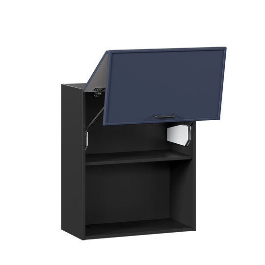 Настенный горизонтальный шкаф 600 комбинированный Индиго ЛД 298.970.000.167, Чёрный/Тёмно-синий в Элисте - изображение 1