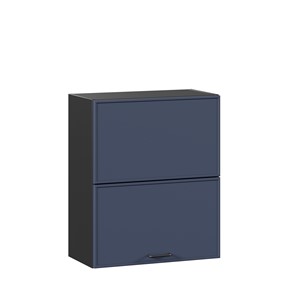 Настенный горизонтальный шкаф 600 комбинированный Индиго ЛД 298.970.000.167, Чёрный/Тёмно-синий в Элисте - предосмотр