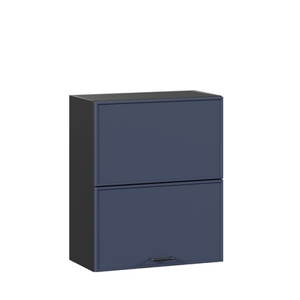 Настенный горизонтальный шкаф 600 комбинированный Индиго ЛД 298.970.000.167, Чёрный/Тёмно-синий в Элисте - изображение