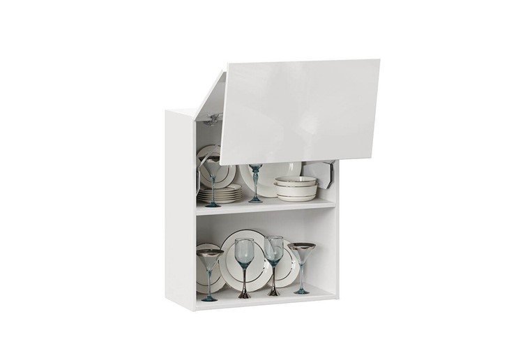 Шкаф горизонтальный кухонный 600 Шервуд, ЛД 281.970.000.173, белый/белый глянец в Элисте - изображение 1