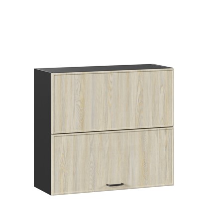 Кухонный горизонтальный шкаф 800 Индиго ЛД 298.980.000.084, Чёрный/Дуб Мадейра топаз в Элисте - изображение
