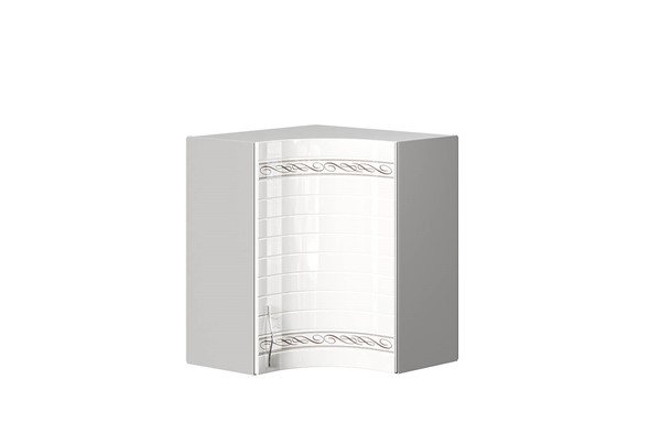 Навесной угловой шкаф Анастасия 600 радиусный 016.311.000 белый в Элисте - изображение