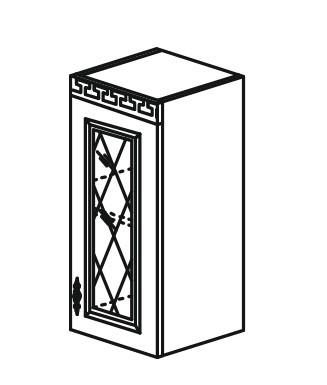 Шкаф на кухню Веста настенный однодверный с полкой со вставкой из стекла 718*500*323мм в Элисте - изображение