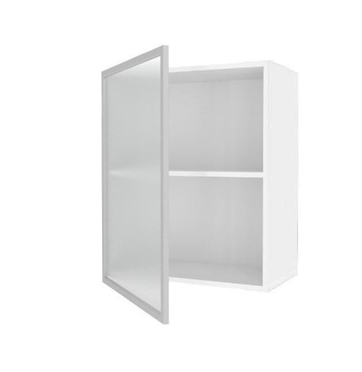 Шкаф на кухню 600, Шервуд, со стеклом левый, ЛД 281.351.000.115, белый/серый в Элисте - изображение 1