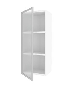 Кухонный шкаф высокий 400 Шервуд, со стеклом левый ЛД 281.421.000.121, белый/серый в Элисте - предосмотр 1