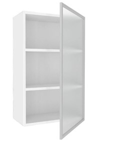 Шкаф кухонный высокий 600, Шервуд, со стеклом правый, ЛД 281.452.000.127, белый/серый в Элисте - предосмотр 1