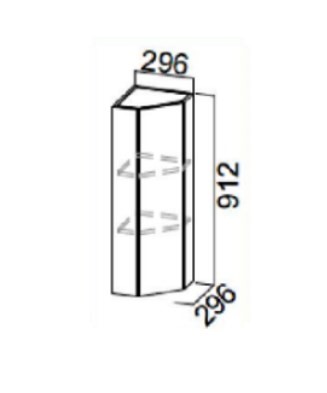 Кухонный навесной шкаф торцевой закрытый, Прованс, ш300тз/912, белый текстурный в Элисте - изображение
