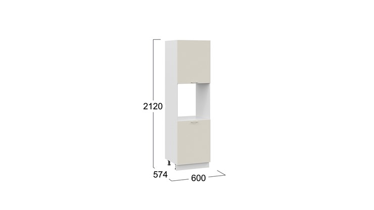 Кухонный шкаф-пенал Габриэлла 1П6 (Белый/Крем) в Элисте - изображение 2
