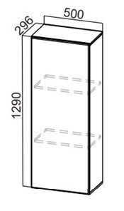 Кухонный пенал-надстройка Стайл, ПН500(720/296), МДФ в Элисте