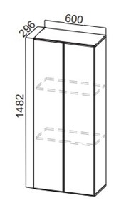 Шкаф-надстройка Стайл, ПН600(912/296), МДФ в Элисте