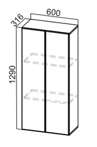 Шкаф-надстройка Стайл, ПН600(720/316), МДФ в Элисте