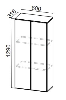 Шкаф-надстройка Стайл, ПН600(720/316), МДФ в Элисте - изображение