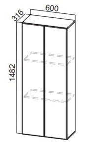 Шкаф-надстройка Стайл, ПН600(912/316), МДФ в Элисте