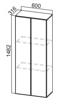 Шкаф-надстройка Стайл, ПН600(912/316), МДФ в Элисте - изображение