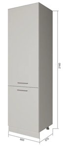 Кухонный шкаф-пенал П7 1, Серый/Белый в Элисте