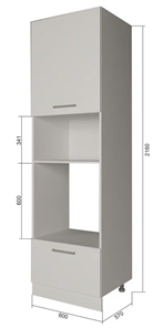 Кухонный шкаф-пенал П7 3, МДФ Графит/Антрацит в Элисте