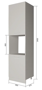 Кухонный шкаф-пенал П9 2, Серый/Антрацит в Элисте