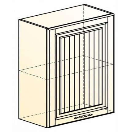 Шкаф навесной Бавария L600 H720 (1 дв. гл.) в Элисте - изображение