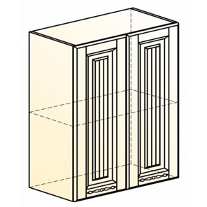 Кухонный навесной шкаф Бавария L600 H720 (2 дв. гл.) в Элисте - предосмотр